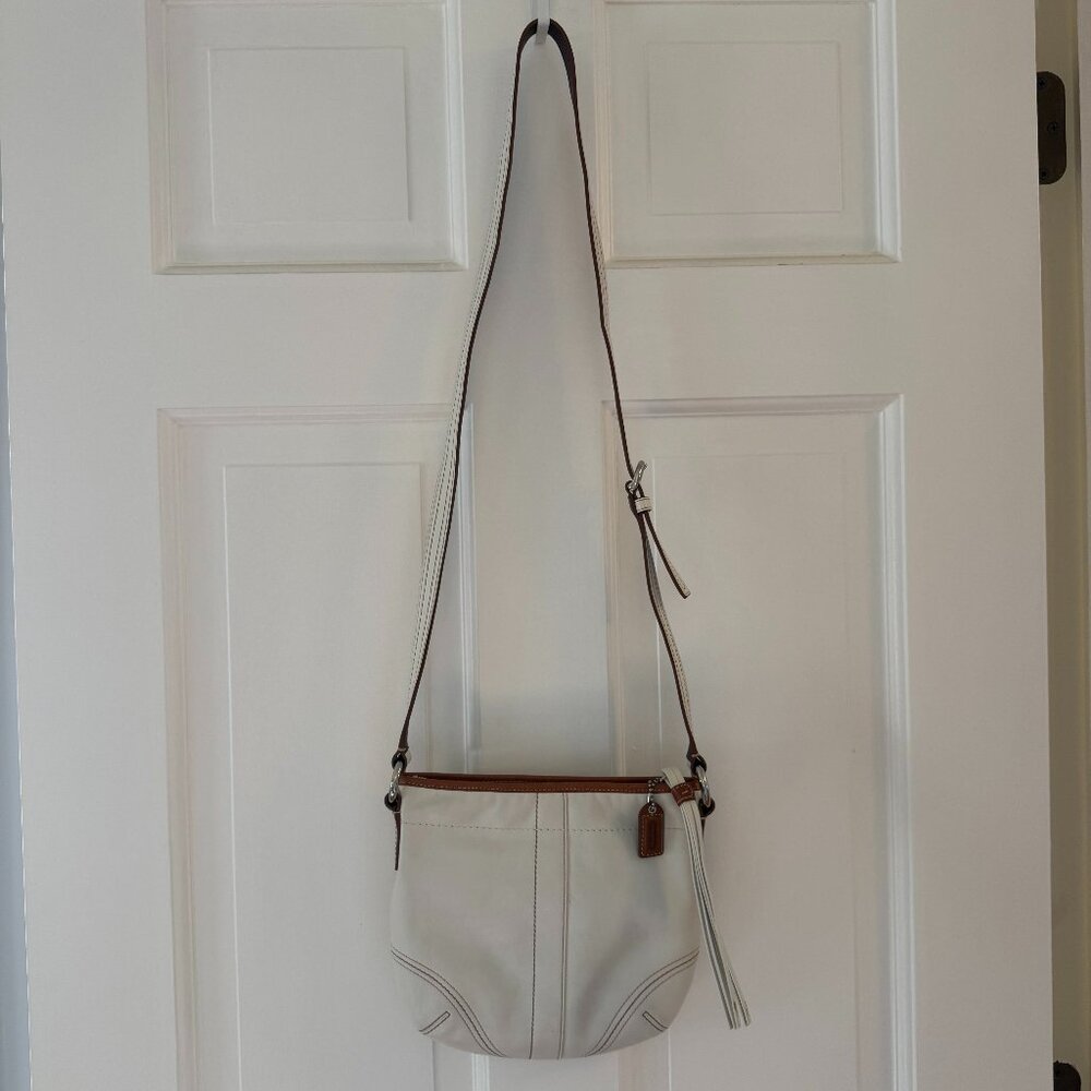 White Coach Crossbody Bag with tassle